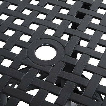 Round Metal 36-inch Outdoor Patio Table in Black Cast Aluminum - FurniFindUSA