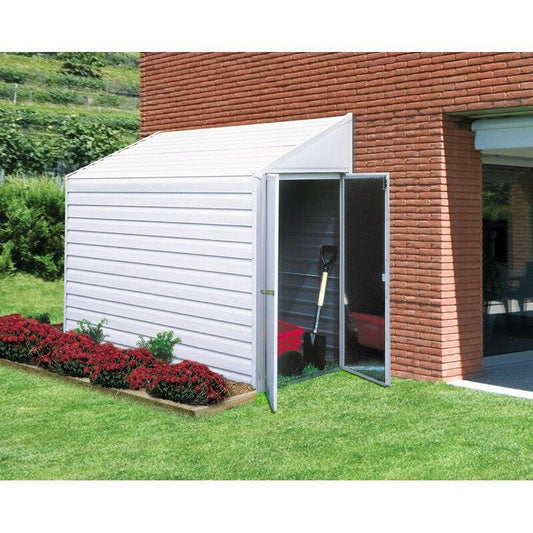 Outdoor Steel 7 x 4-ft Storage Shed with Sloped Roof - FurniFindUSA