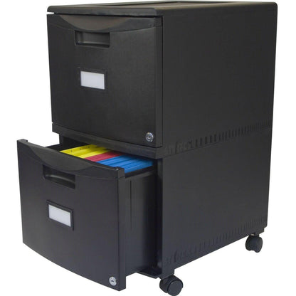 Black 2-Drawer Locking Letter/Legal size File Cabinet with Casters/Wheels - FurniFindUSA