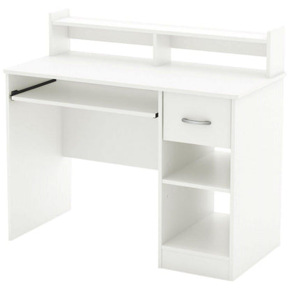 Contemporary Home Office Computer Desk in White Wood Finish - FurniFindUSA
