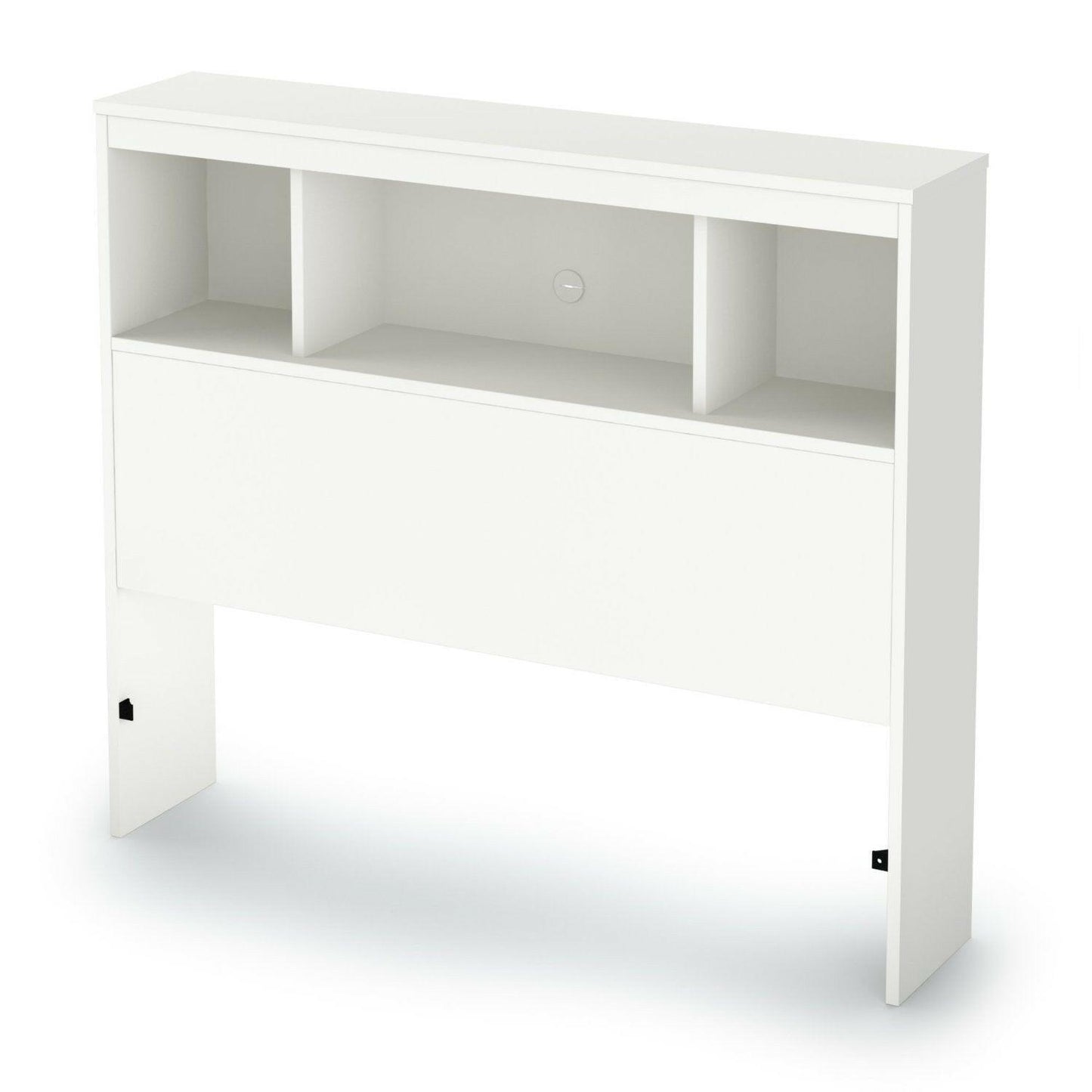 Twin size Modern Bookcase Headboard in White Wood Finish - FurniFindUSA