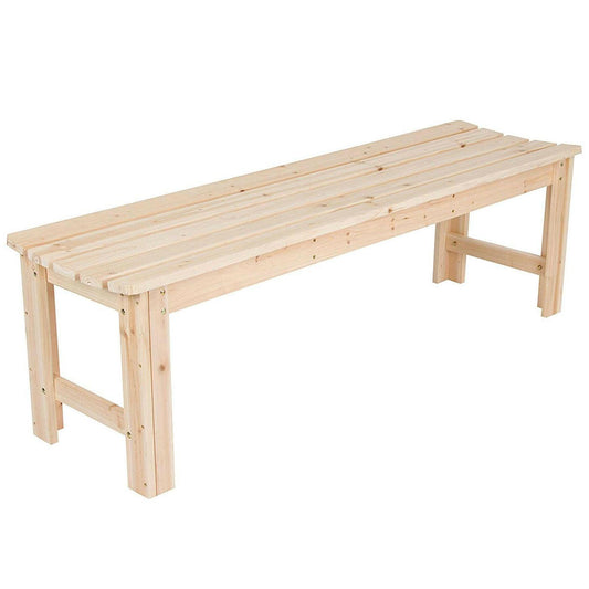 5-Ft Backless Garden Bench in Natural Yellow Cedar Wood - FurniFindUSA