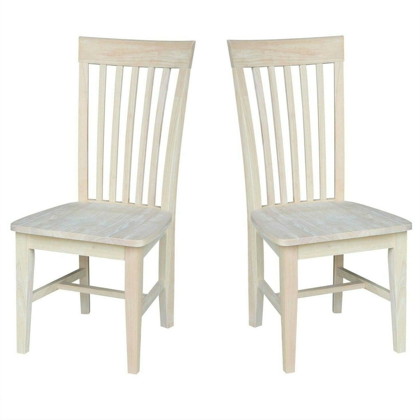 Set of 2 - Mission Style Unfinished Wood Dining Chair with High Back - FurniFindUSA