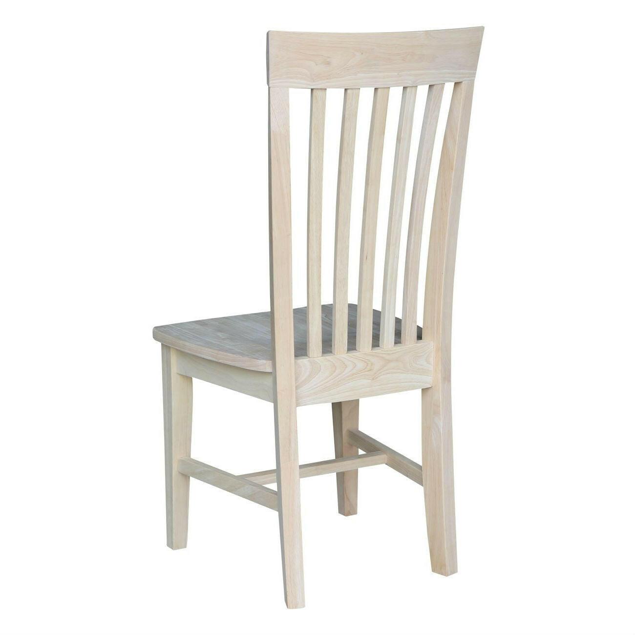 Set of 2 - Mission Style Unfinished Wood Dining Chair with High Back - FurniFindUSA