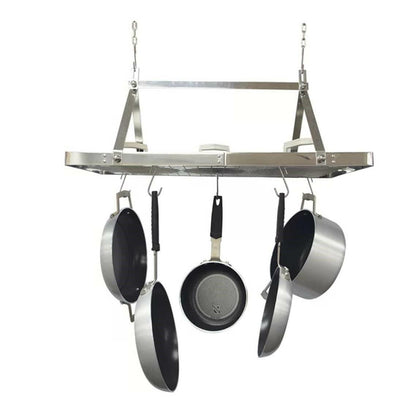 Heavy Duty Ceiling Mounted Rectangle Stainless Steel Hanging Pot Rack - FurniFindUSA