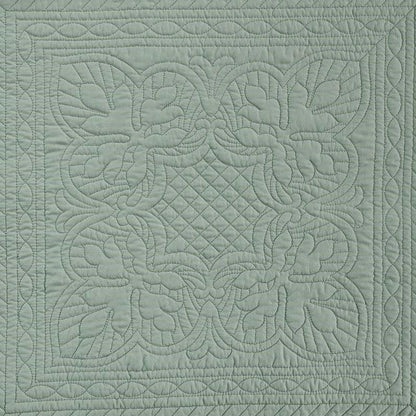 Full/Queen size 3-Piece Reversible Scalloped Edges Microfiber Quilt Set in Seafoam - FurniFindUSA