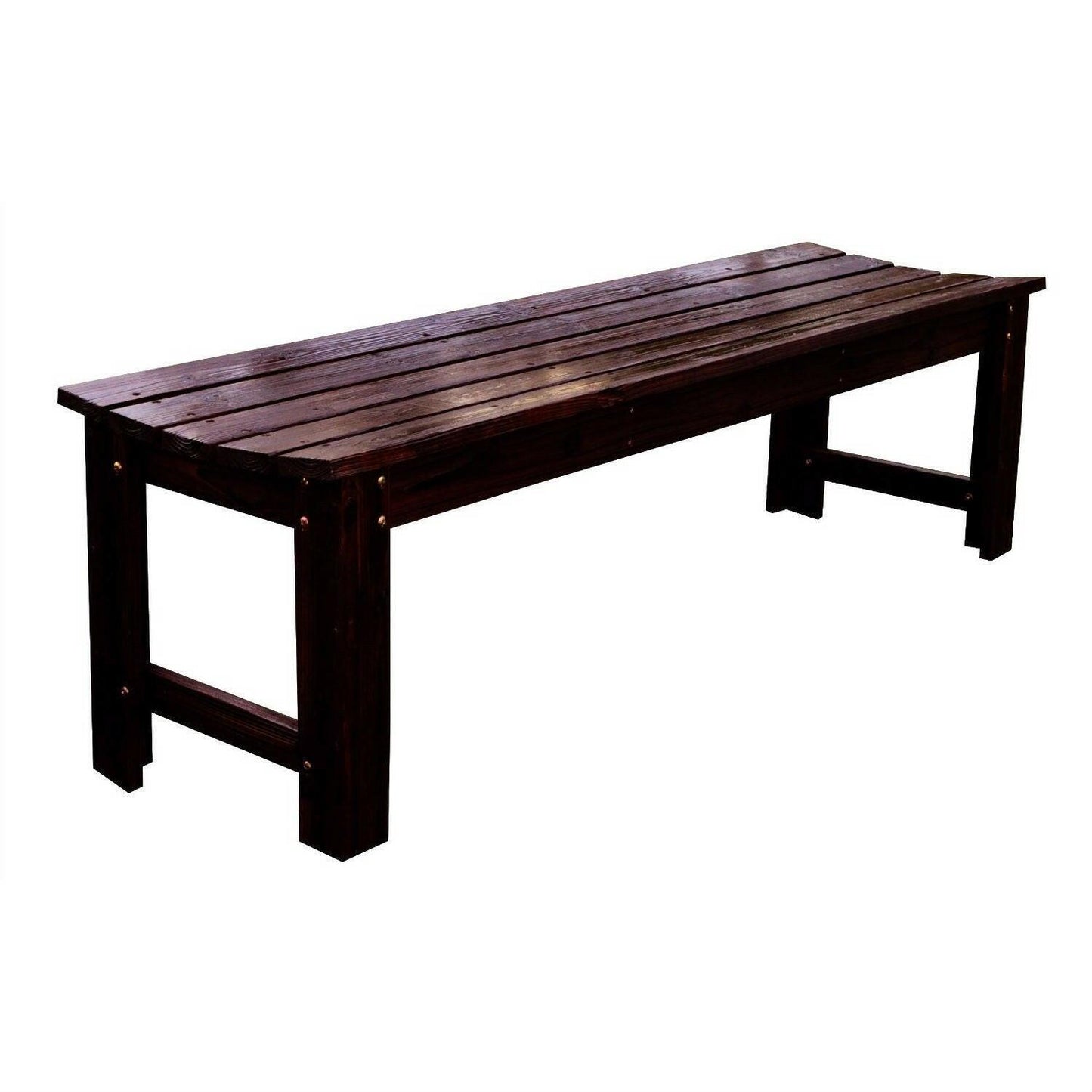 5-Feet Backless Outdoor Garden Patio Cedar Wood Bench in Burn Brown - FurniFindUSA