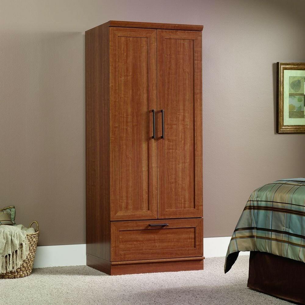 Sienna Oak Wardrobe Clothes Storage Cabinet Armoire - FurniFindUSA
