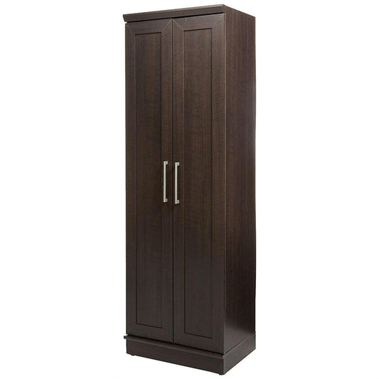 Bedroom Wardrobe Cabinet Storage Closet Organizer in Dark Brown Oak Finish - FurniFindUSA