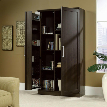 Multi-Purpose Living Room Kitchen Cupboard Storage Cabinet Armoire in Brown - FurniFindUSA