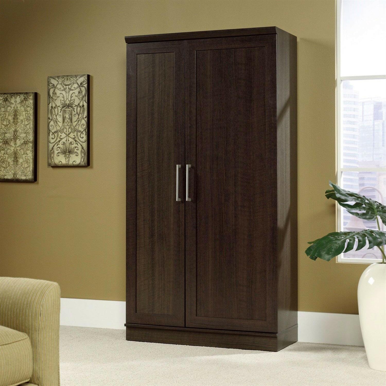 Multi-Purpose Living Room Kitchen Cupboard Storage Cabinet Armoire in Brown - FurniFindUSA