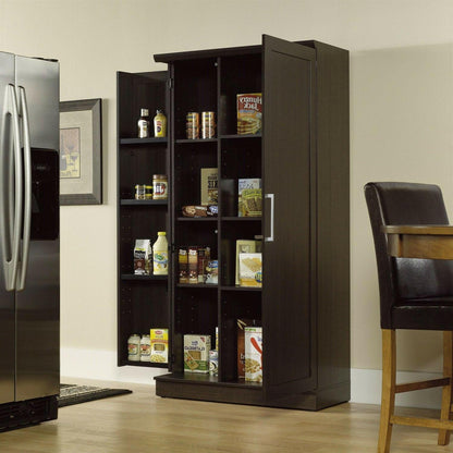 Multi-Purpose Living Room Kitchen Cupboard Storage Cabinet Armoire in Brown - FurniFindUSA