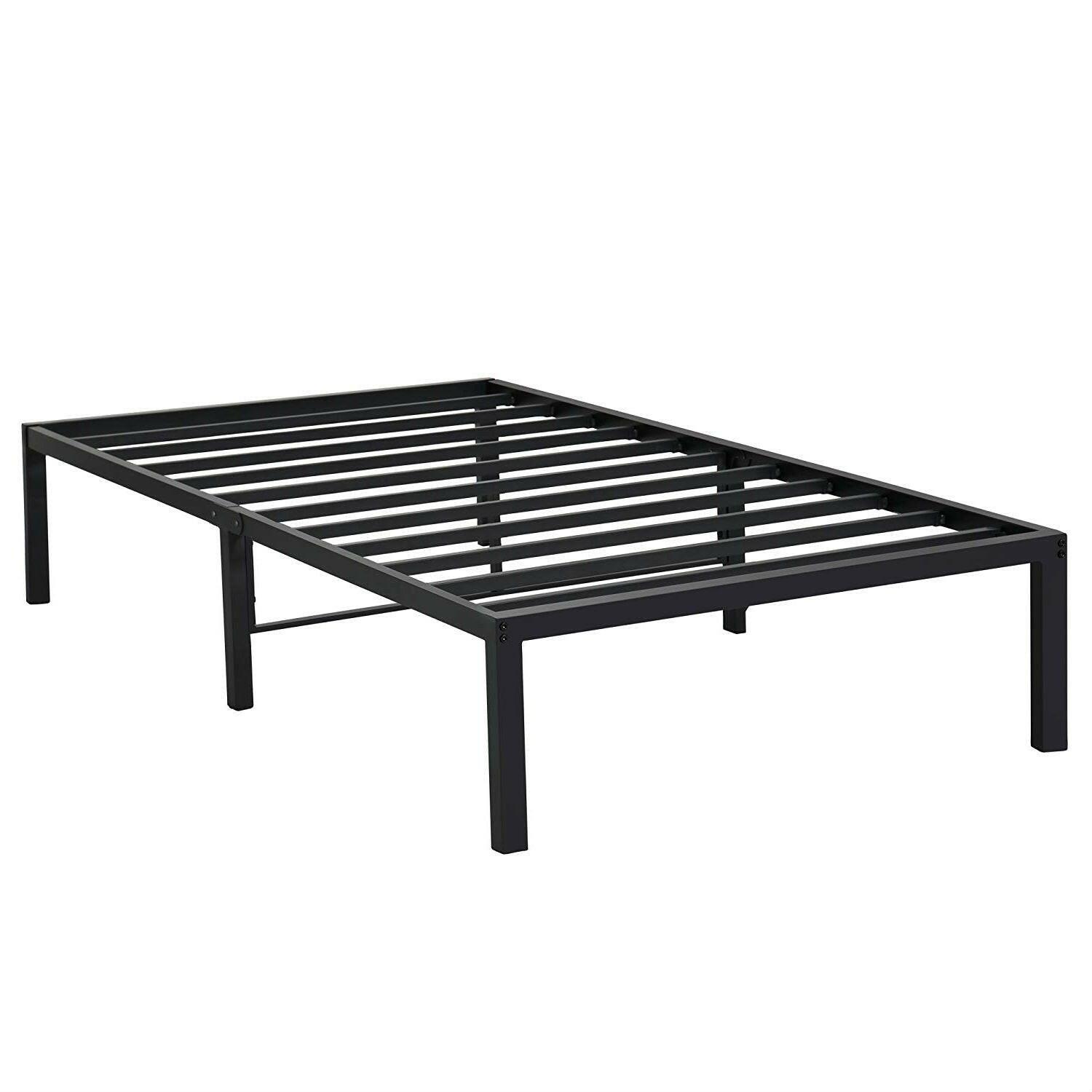 Twin XL size Heavy Duty Black Metal Platform Bed Frame - FurniFindUSA