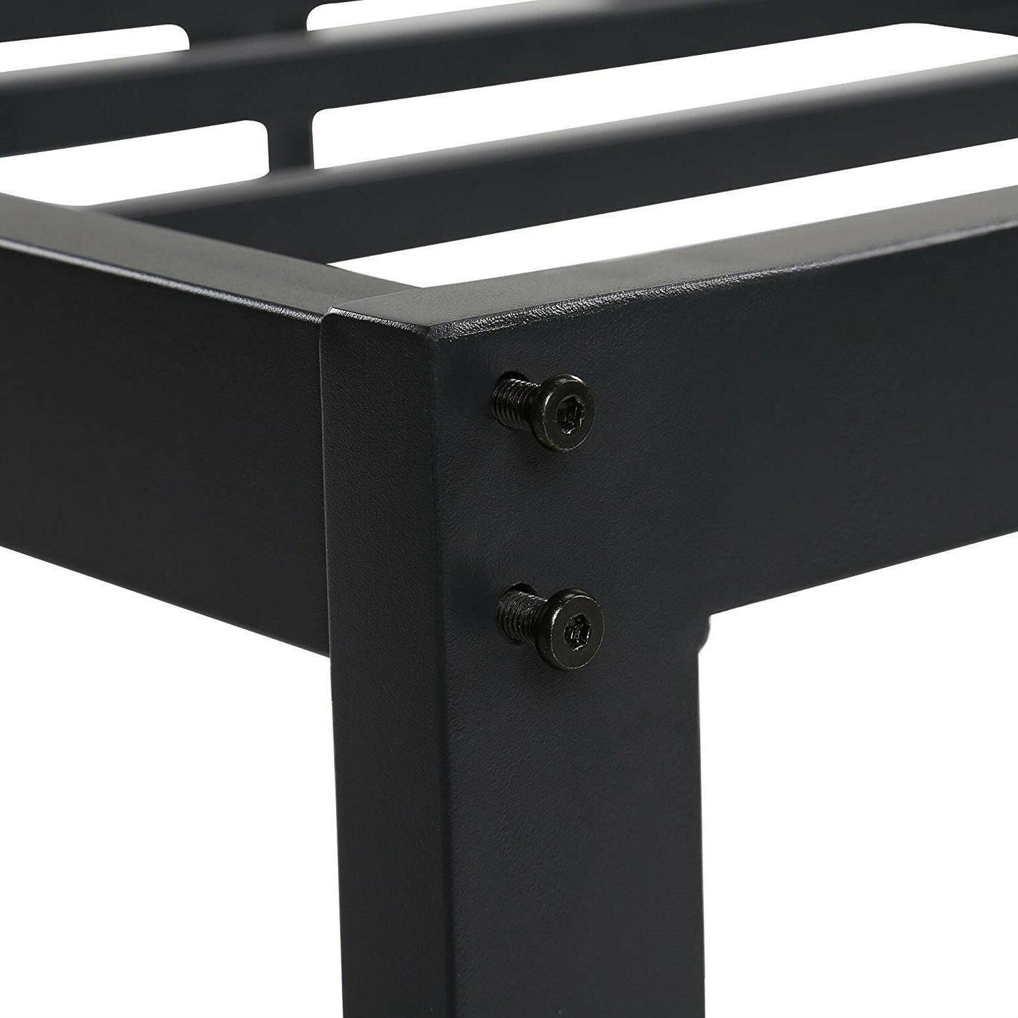 Twin XL size Heavy Duty Black Metal Platform Bed Frame - FurniFindUSA