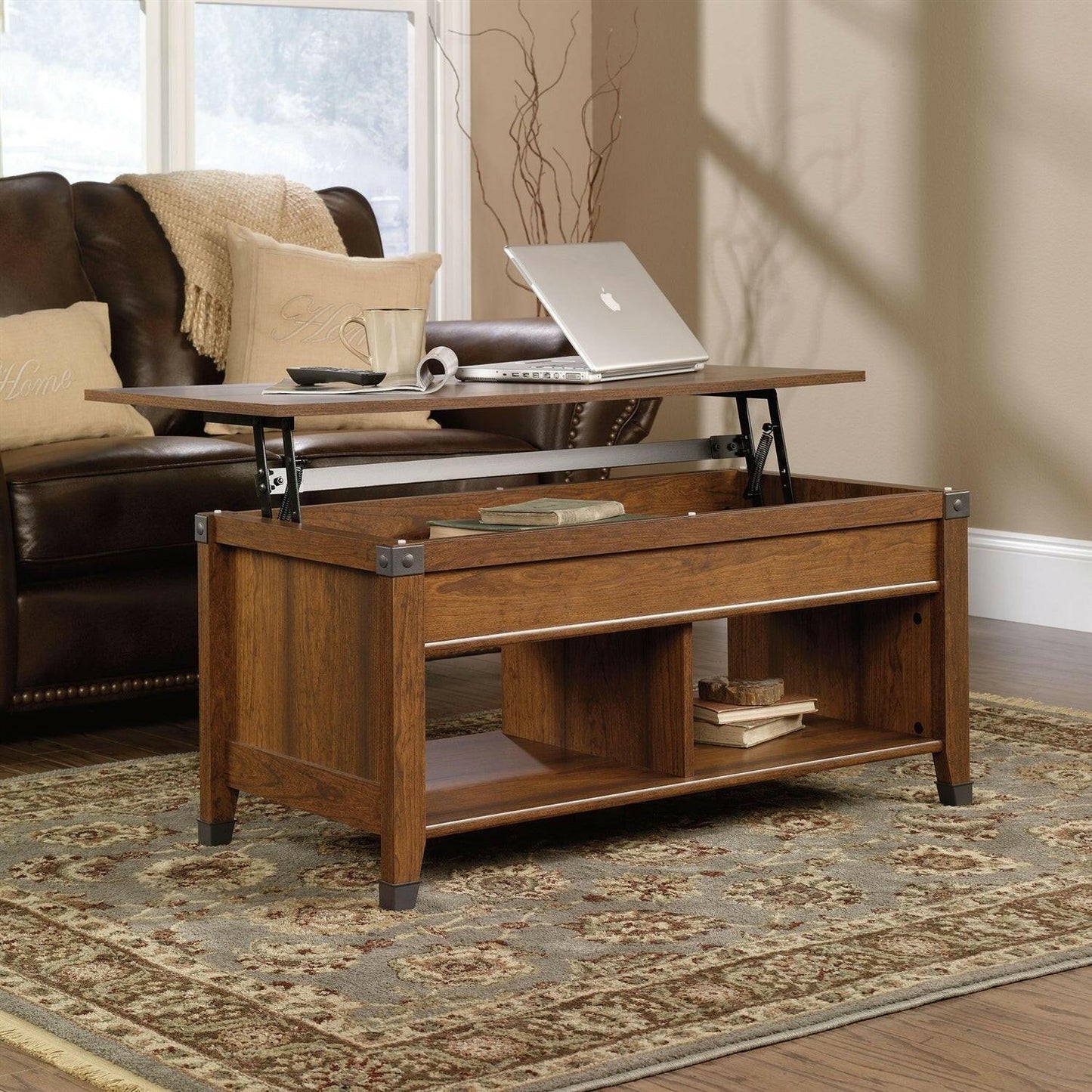 Lift-Top Coffee Table in Washington Cherry Finish - FurniFindUSA