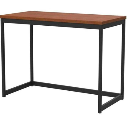 Compact Modern Home Office Laptop Computer Desk Table Metal Frame Wood Top - FurniFindUSA