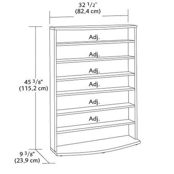 Contemporary 6-Shelf Bookcase Multimedia Storage Rack Tower in Brown Finish - FurniFindUSA
