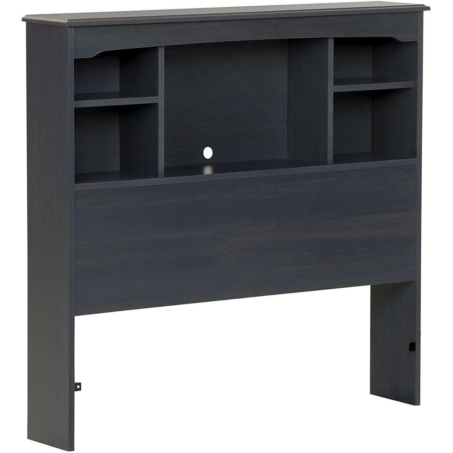 Twin size Bookcase Headboard in Dark Blueberry Finish - FurniFindUSA