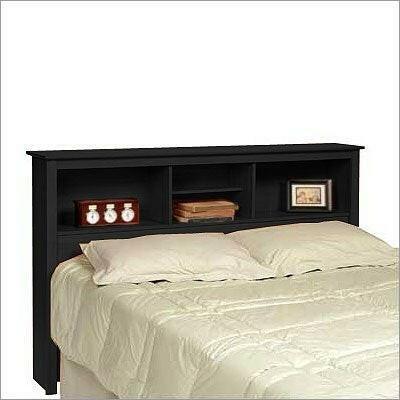 Queen-size Storage Headboard in Black Finish - FurniFindUSA