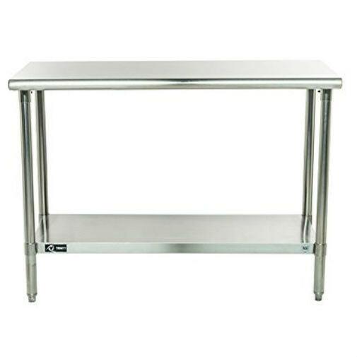 Stainless Steel Top Food Safe Prep Table Utility Work Bench with Bottom Shelf - FurniFindUSA