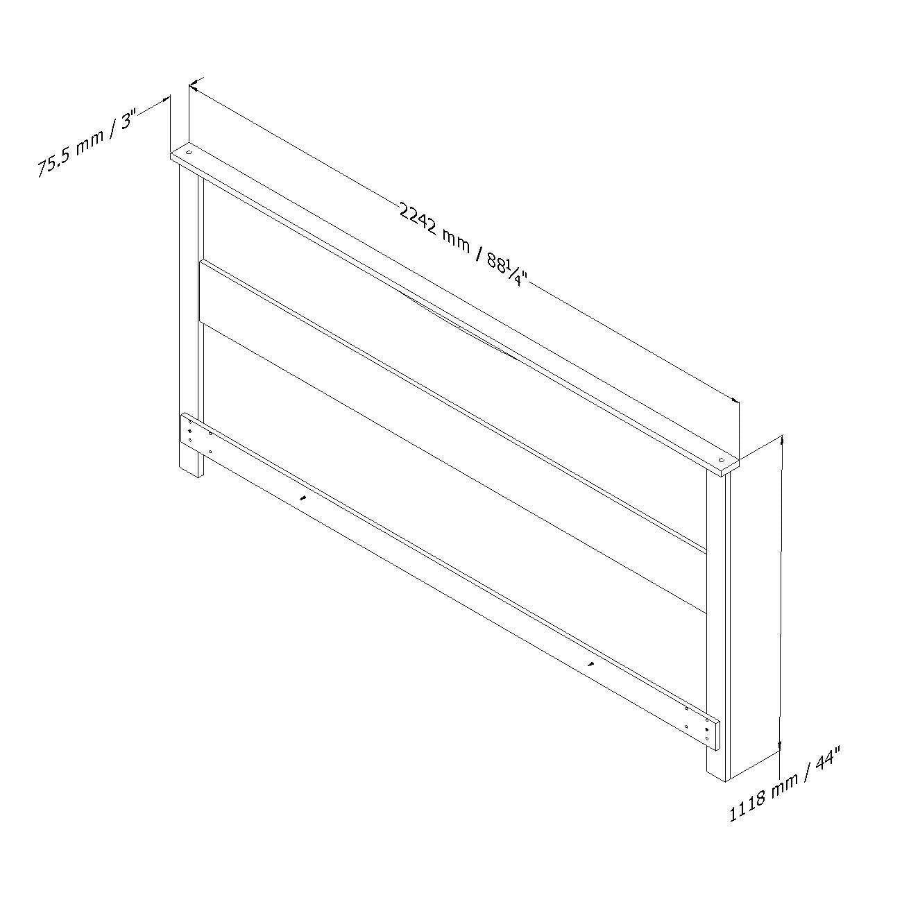 King size Contemporary Headboard in White Wood Finish - FurniFindUSA