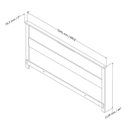 King size Contemporary Headboard in White Wood Finish - FurniFindUSA