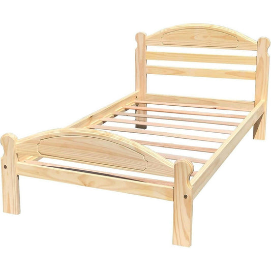 Twin Unfinished Solid Pine Wood Platform Bed Frame with Headboard and Footboard - FurniFindUSA