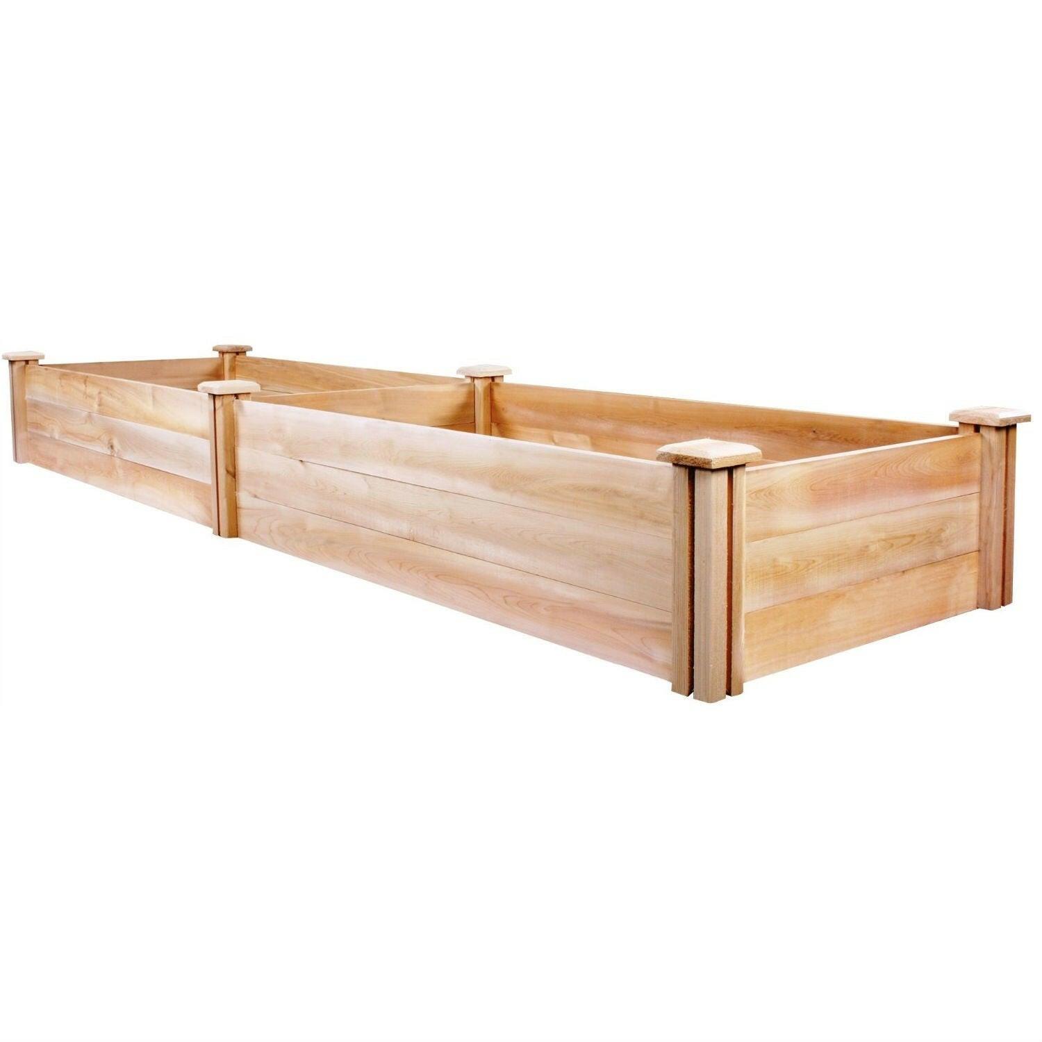 Cedar Wood 2-Ft x 8-Ft Outdoor Raised Garden Bed Planter Frame - Made in USA - FurniFindUSA