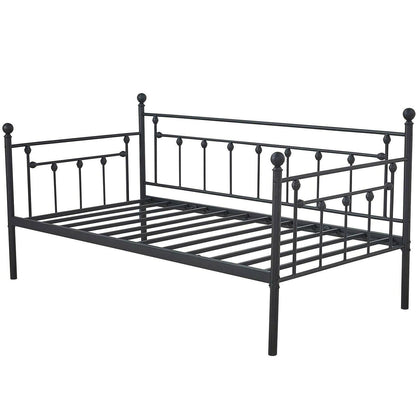 Twin size Classic Black Metal Daybed Frame - FurniFindUSA