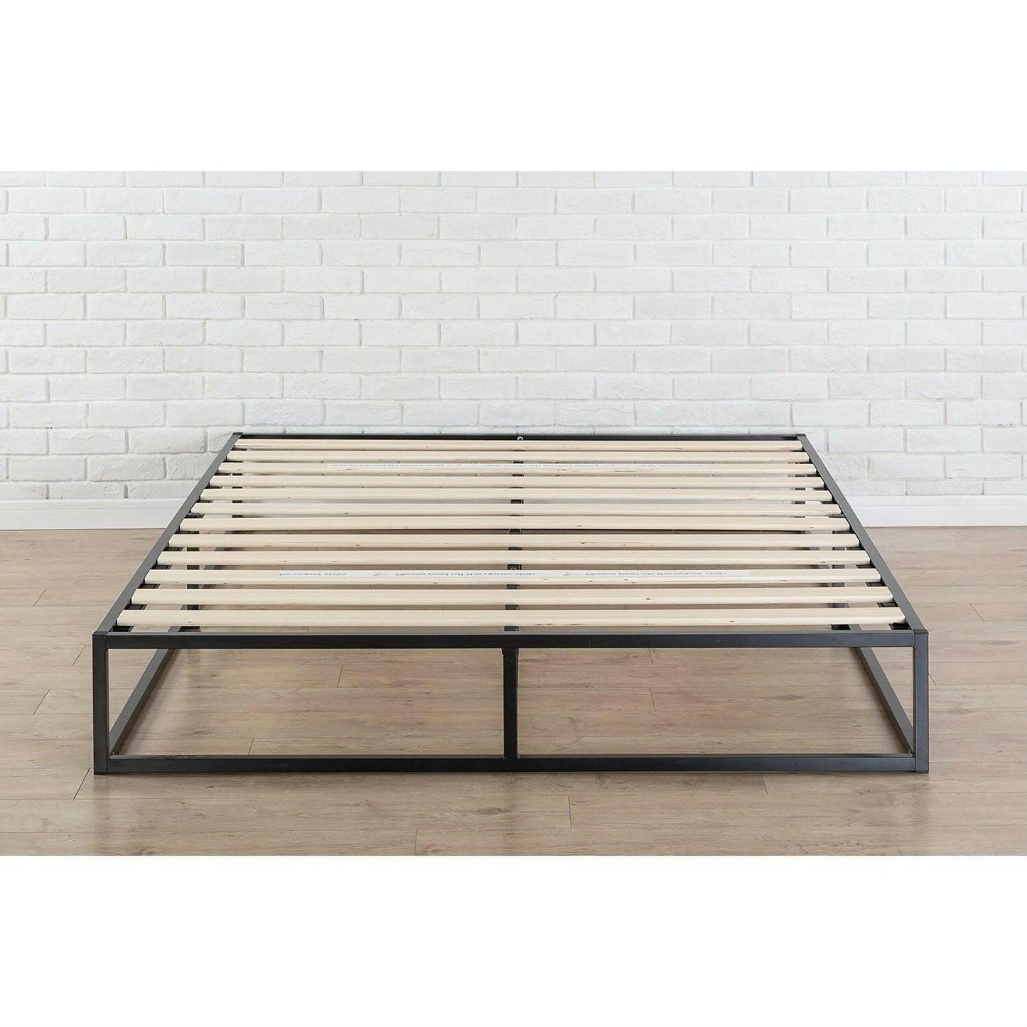 Twin size 10-inch Low Profile Modern Metal Platform Bed Frame with Wooden Slats - FurniFindUSA