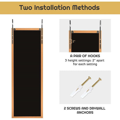 Gold Full Length Bedroom Mirror with Over the Door or Wall Mounted Design - FurniFindUSA