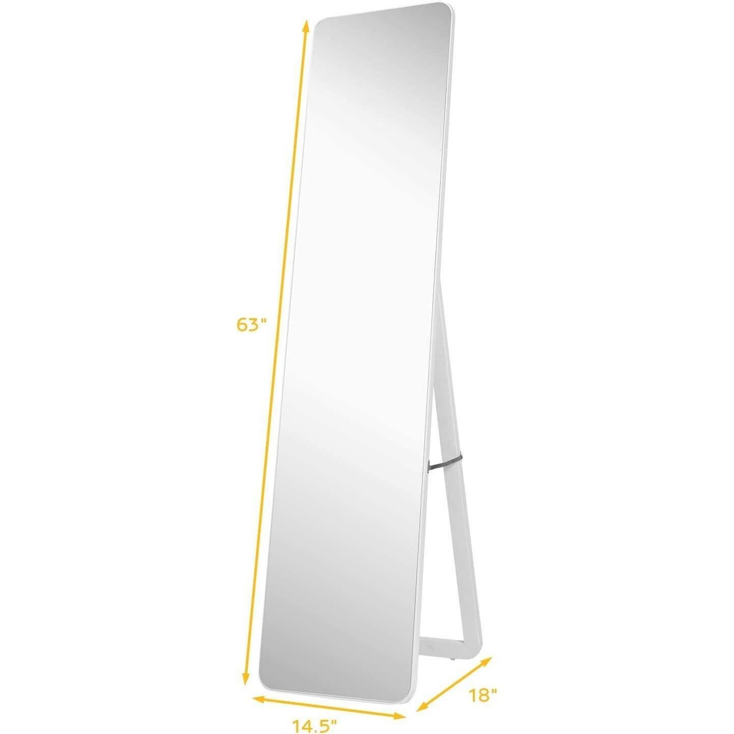 Modern Freestanding Full Length Floor Mirror with Stand or Wall Mounted - FurniFindUSA