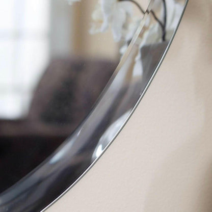 Oval 36-inch Frameless Beveled Vanity Wall Mirror - FurniFindUSA