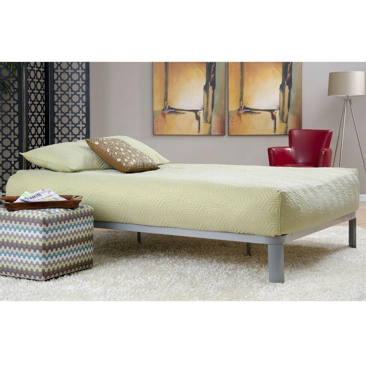 Twin size Luna Metal Platform Bed Frame with Wood Slats - FurniFindUSA