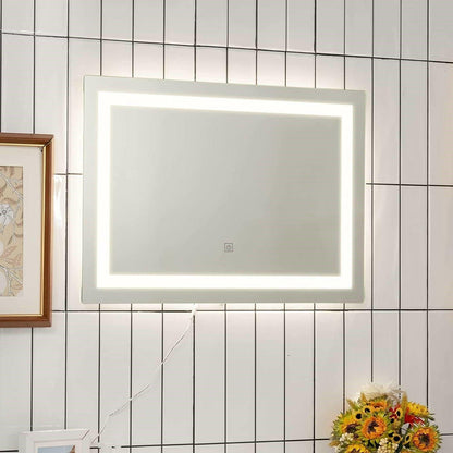 Modern LED Lighted Mirror Dimmable Wall-Mounted Bathroom Vanity 27 x 20 inch - FurniFindUSA