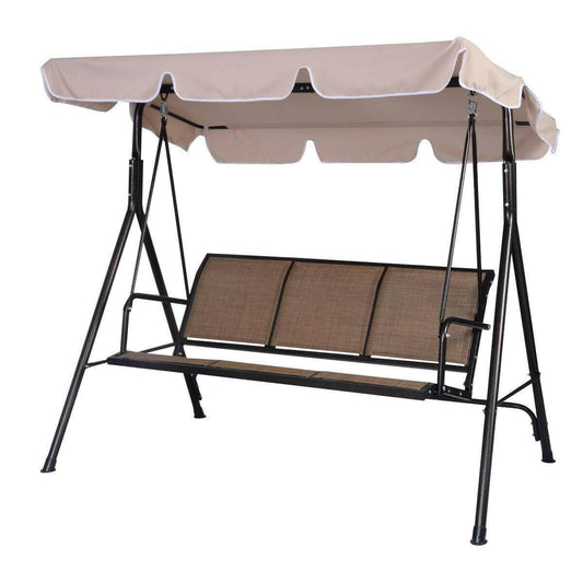 Outdoor 3-Person Canopy Swing for Porch Patio or Deck - FurniFindUSA