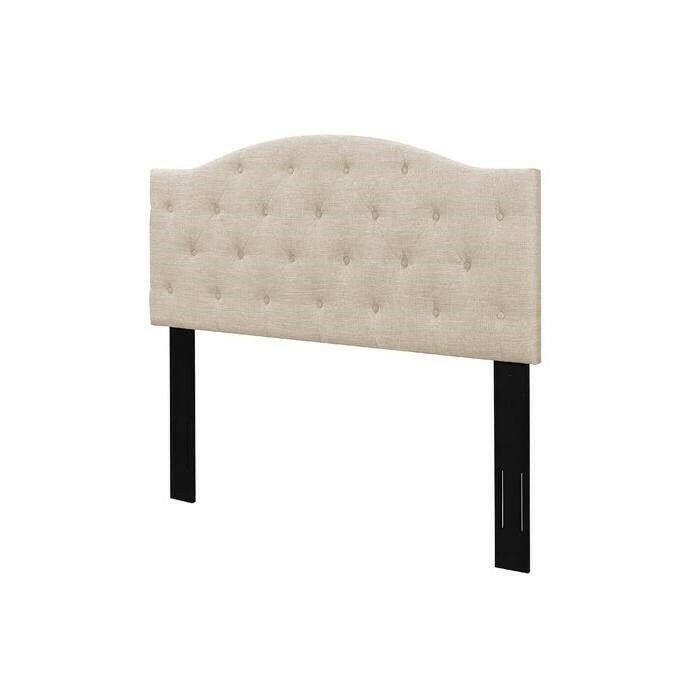 Twin Size Beige Fabric Upholstered Button-Tufted Adjustable Height Headboard - FurniFindUSA