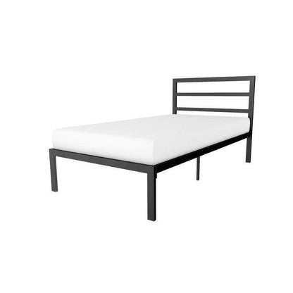 Twin Black Metal Platform Bed Frame with Headboard Included - FurniFindUSA