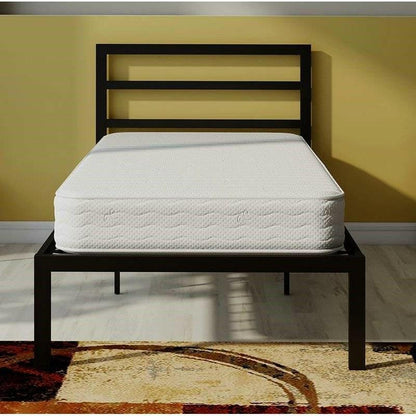 Twin Black Metal Platform Bed Frame with Headboard Included - FurniFindUSA