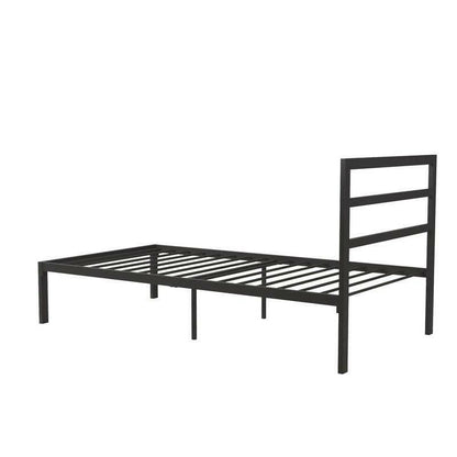 Twin Black Metal Platform Bed Frame with Headboard Included - FurniFindUSA