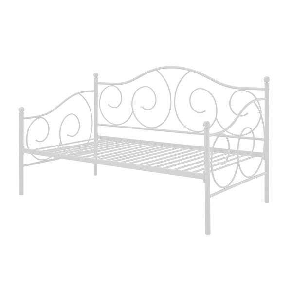 Twin White Metal Daybed with Scrolling Final Detailing - 600 lb Weight Limit - FurniFindUSA