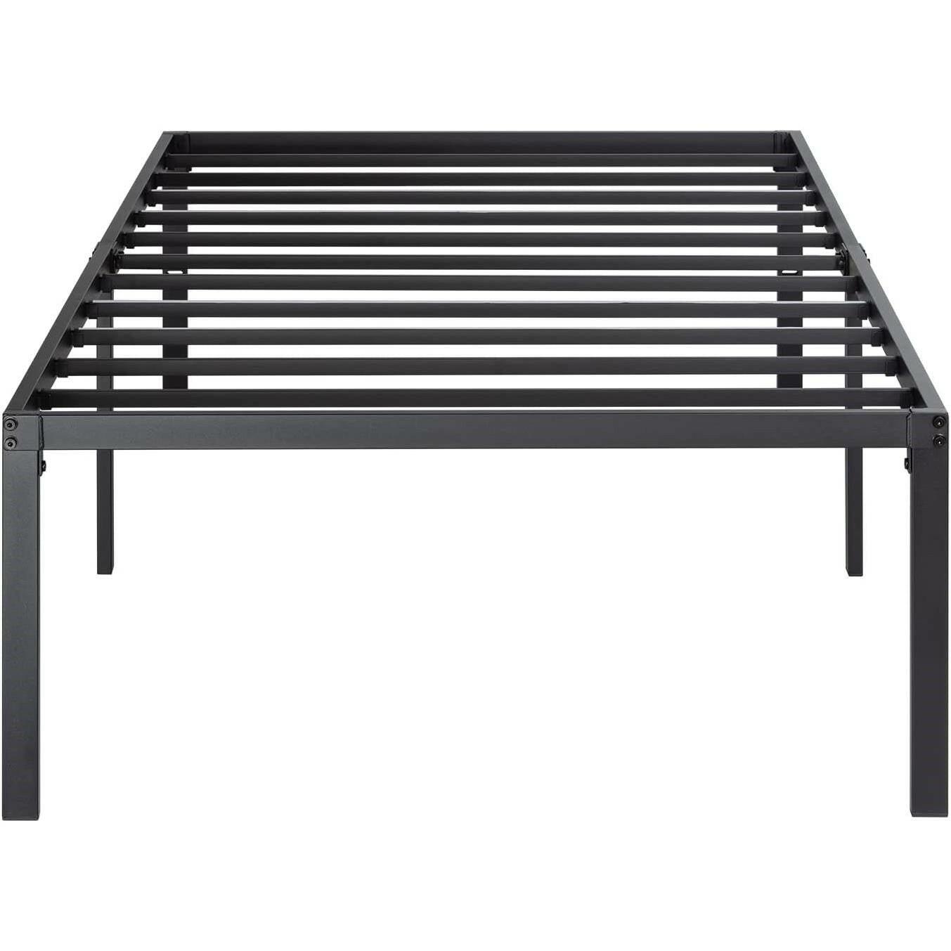 Twin 18-inch High Metal Platform Bed Frame with Under-bed Storage Space - FurniFindUSA