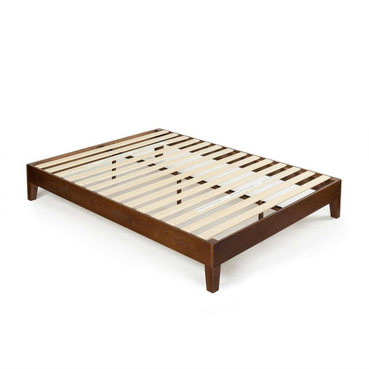 Twin size Solid Wood Platform Bed Frame in Espresso Finish - FurniFindUSA