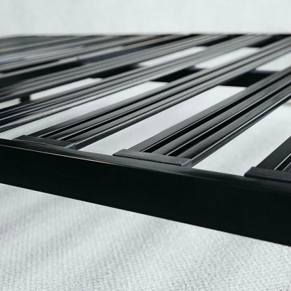 Twin size Sturdy Black Metal Platform Bed Frame with Wide Steel Slats - FurniFindUSA