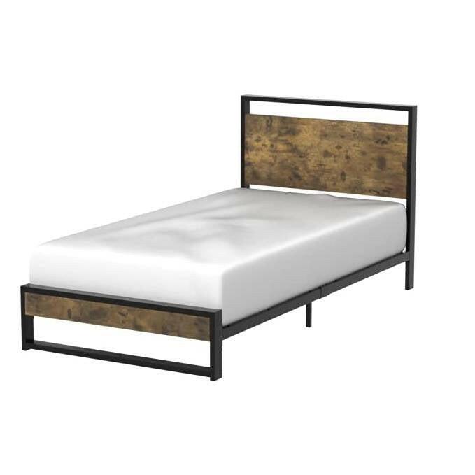 Twin Modern Farmhouse Platform Bed Frame with Wood Panel Headboard Footboard - FurniFindUSA