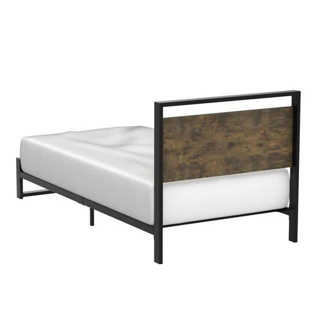 Twin Modern Farmhouse Platform Bed Frame with Wood Panel Headboard Footboard - FurniFindUSA