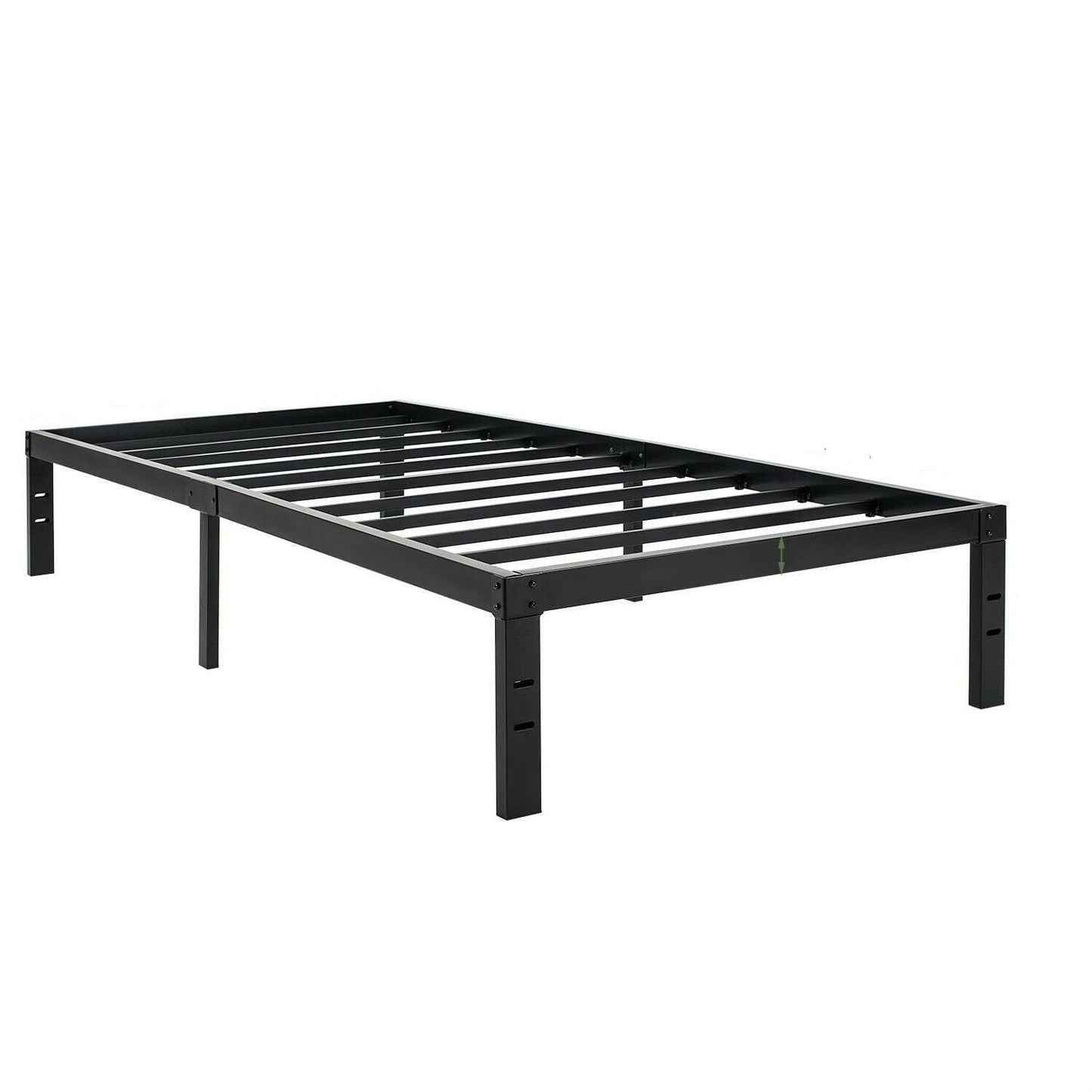 Twin XL College Dorm Heavy Duty Black Metal Platform Bed Frame - FurniFindUSA