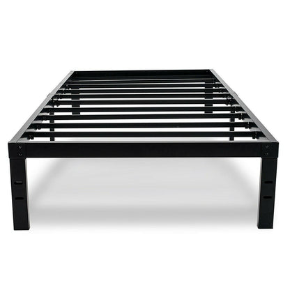 Twin XL College Dorm Heavy Duty Black Metal Platform Bed Frame - FurniFindUSA