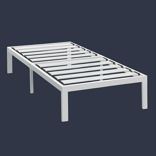Twin XL Modern Heavy Duty Metal Platform Bed Frame in White - FurniFindUSA