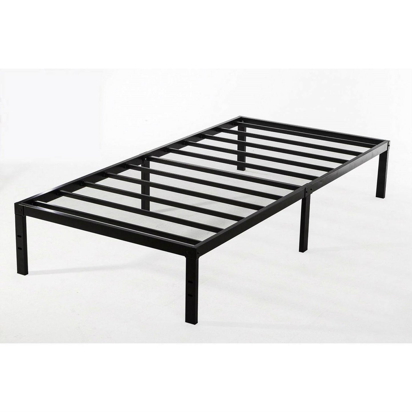 Twin XL Study Black Metal Platform Bed Frame - No Box-Springs Needed - FurniFindUSA